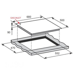 EUROMAID CD7SG1 70cm Gas Cooktop