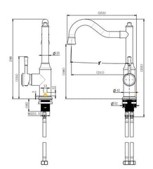 PELLIER Kitchen Mixer In Chrome, Matte Black, Brushed Bronze Or Brushed Nickel