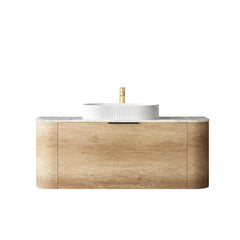 BONDI 1200MM NATURAL OAK WALL HUNG CURVE VANITY