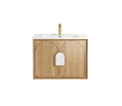 LAGUNA 750MM NATURAL AMERICAN OAK WALL HUNG VANITY
