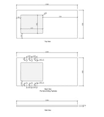 HAMPSHIRE WHITE BASE LAUNDRY CABINET WITH STONE TOP AND SINK 1300X600X900