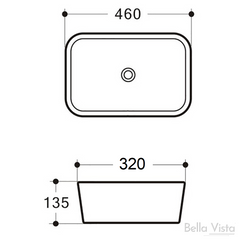 Rosie 460 x 320mm No tap hole basin