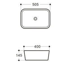 Dylan 500 x 400mm No tap hole Basin