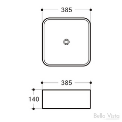 Finn 380 x 380mm No tap hole basin