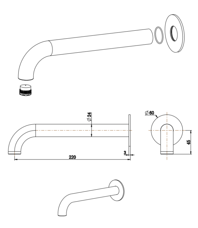 Mica Heritage Bath/Basin Spout