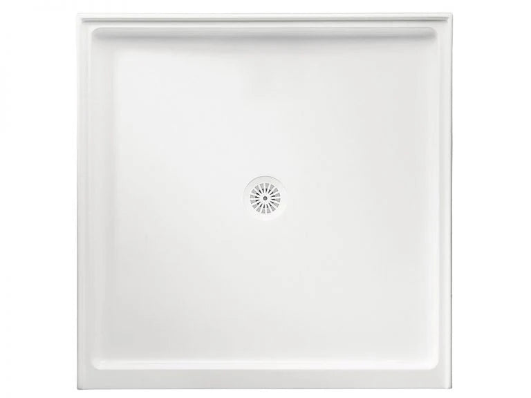 Aussie Polymarble Shower Base 1220x820 Centre Outlet White