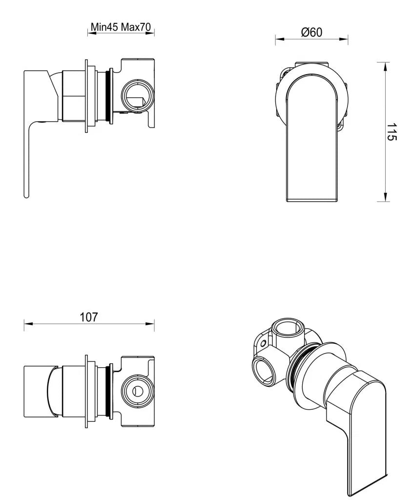 Eleniko Shower Mixer – TRIM KIT ONLY