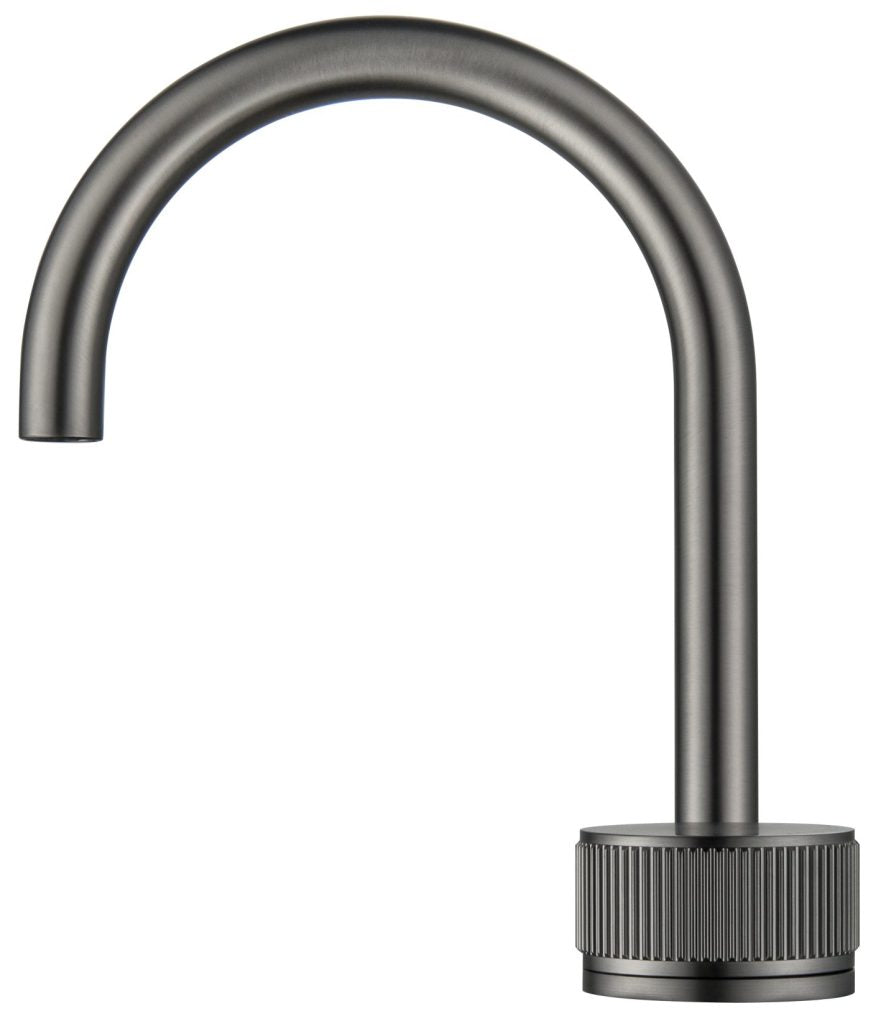 Mica Fluted Gooseneck Hob Basin Mixer Set