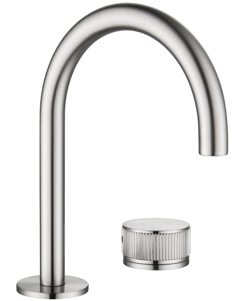 Mica Fluted Soft-Square Hob Basin Mixer Set