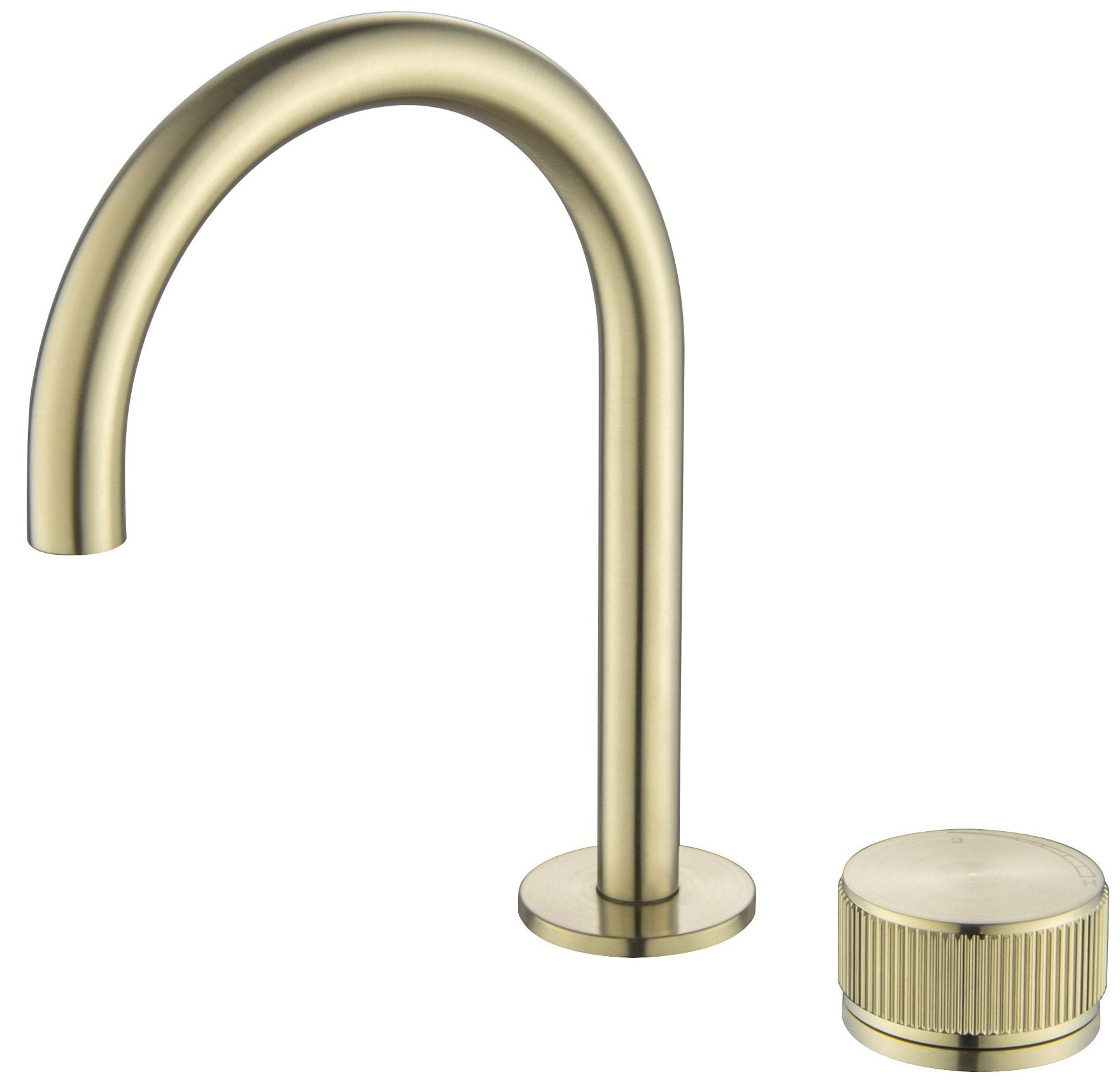 Mica Fluted Gooseneck Hob Basin Mixer Set