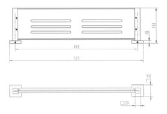 Innova Square Shower Shelf - Matte Black 505x133mm