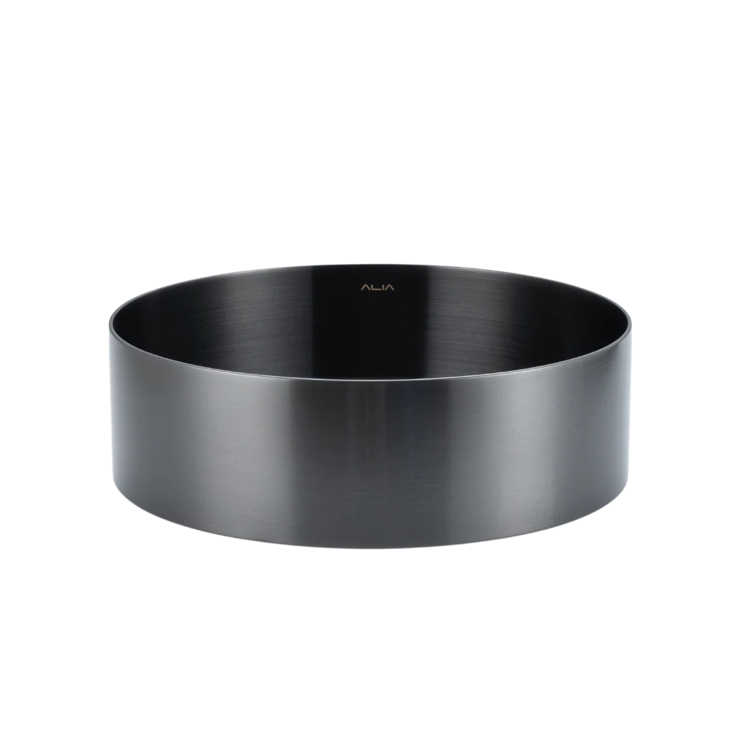 SS Round Basin in Brushed Silver,Gunmetal Grey, Brushed Gold