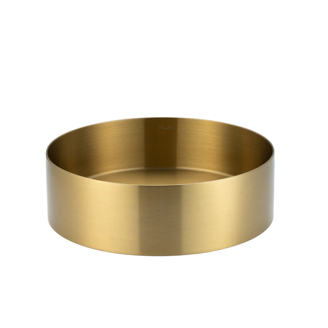 SS Round Basin in Brushed Silver,Gunmetal Grey, Brushed Gold