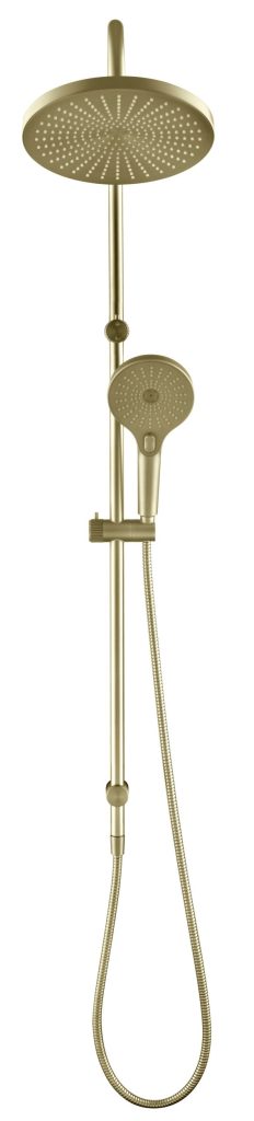 Mica Fluted Gooseneck Dual Shower Rail