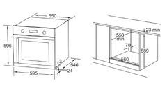 ELECTRIC OVEN - 600MM 8 FUNCTION SIDE OPENING