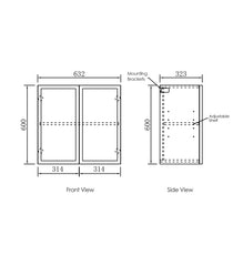 HAMPSHIRE LAUNDRY 630 WHITE WALL CABINET