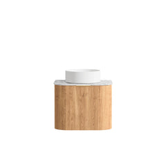 BONDI 600MM WOODLAND OAK FLUTED CURVE VANITY