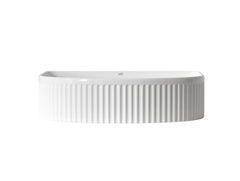 ARCHIE 415X365X100 GLOSS WHITE FLUTED BASIN