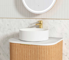 BONDI 600MM WOODLAND OAK FLUTED CURVE VANITY
