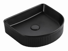 ARCHIE 415X365X100 MATTE BLACK FLUTED BASIN