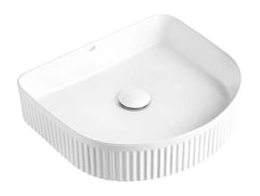 ARCHIE 415X365X100 GLOSS WHITE FLUTED BASIN