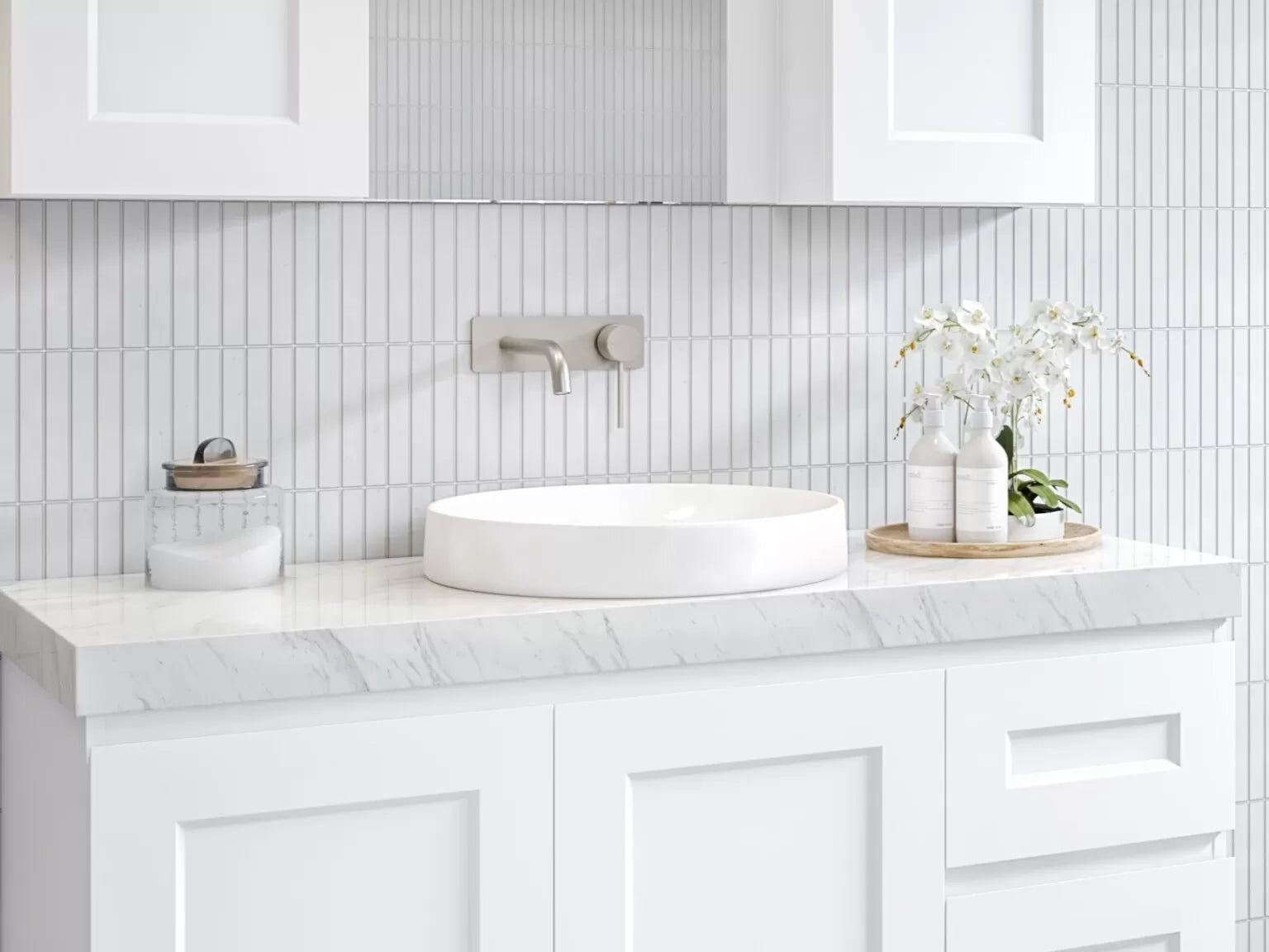 RADIUS Ceramic basin In White Gloss, White Matt, Black Matt