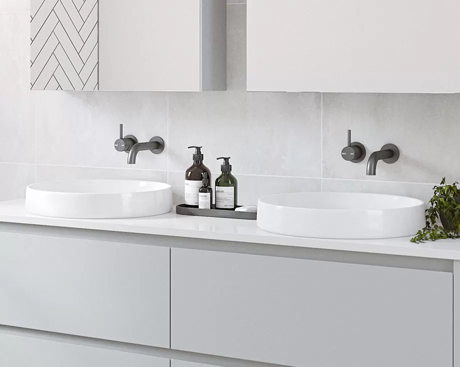 RADIUS Ceramic basin In White Gloss, White Matt, Black Matt
