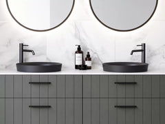 RADIUS Ceramic basin In White Gloss, White Matt, Black Matt