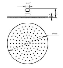 LVB Mica Shower Head – 250mm