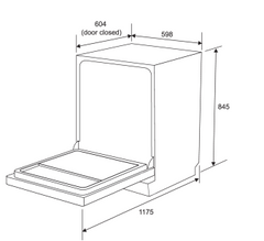 BLACK FREESTANDING DISHWASHER - 450MM 9 PLACE SETTINGS