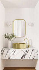 Round Gooseneck Basin Mixer with Cold Start