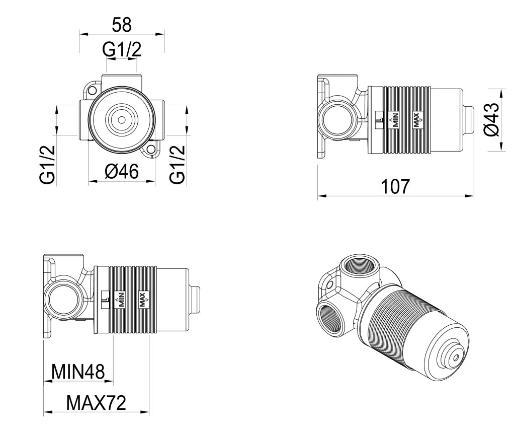 Lantra Shower Mixer – BODY ONLY
