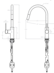 Bloom Pull Out Sink Mixer Chrome, Matte Black, Brushed Gunmetal,Brushed Nickel,Brushed Brass