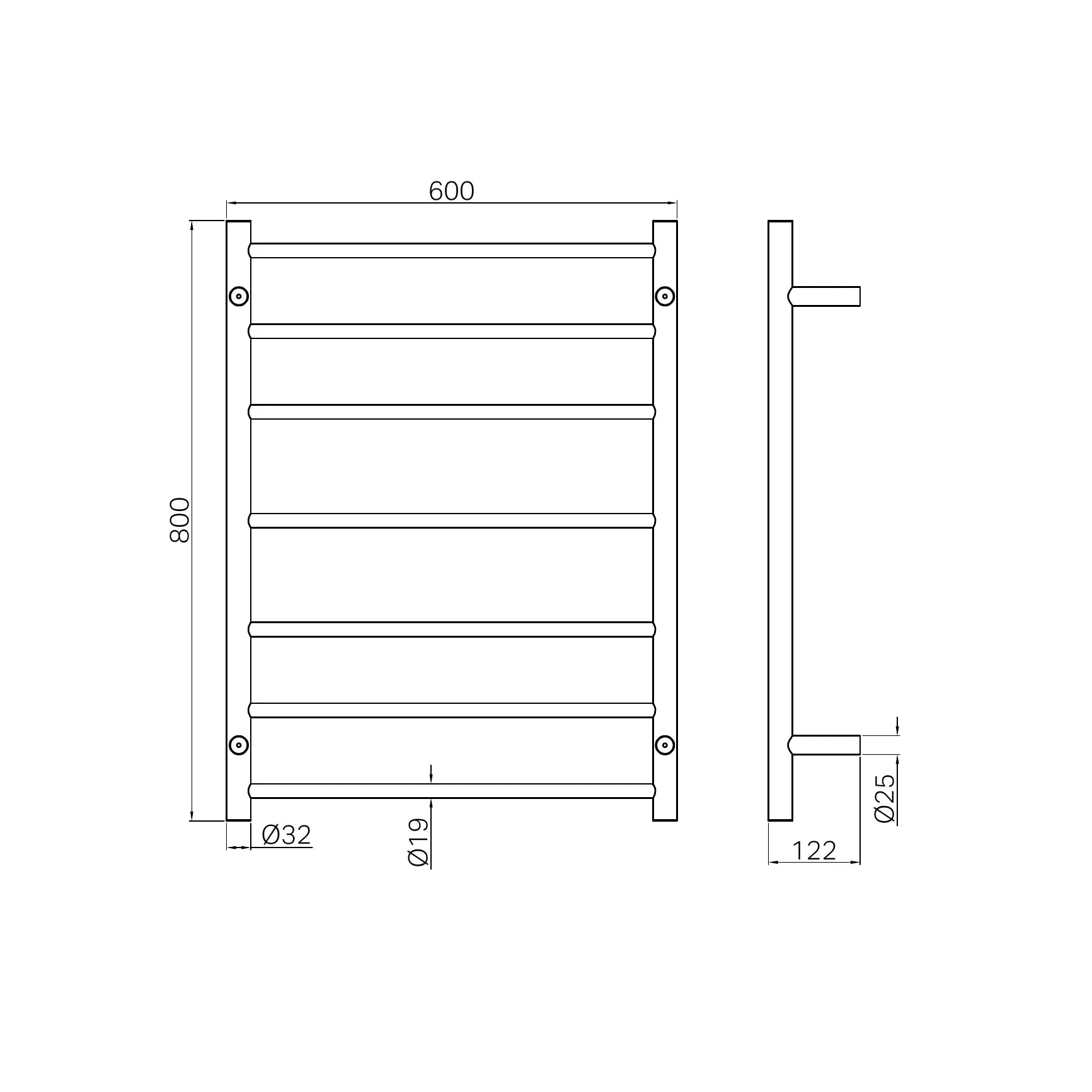 Non-Heated Towel Ladder