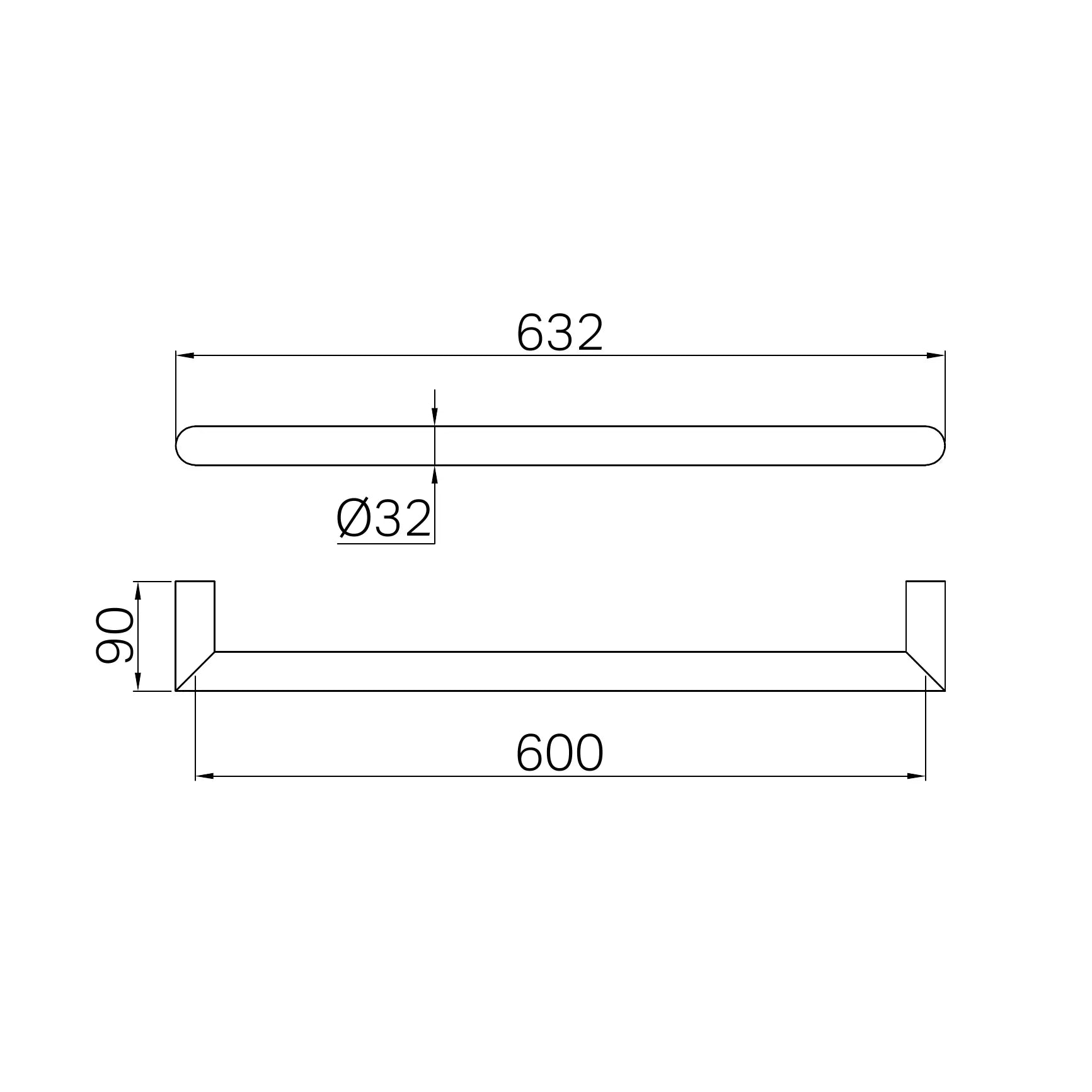 Mecca 240V Single Heated Towel Rail