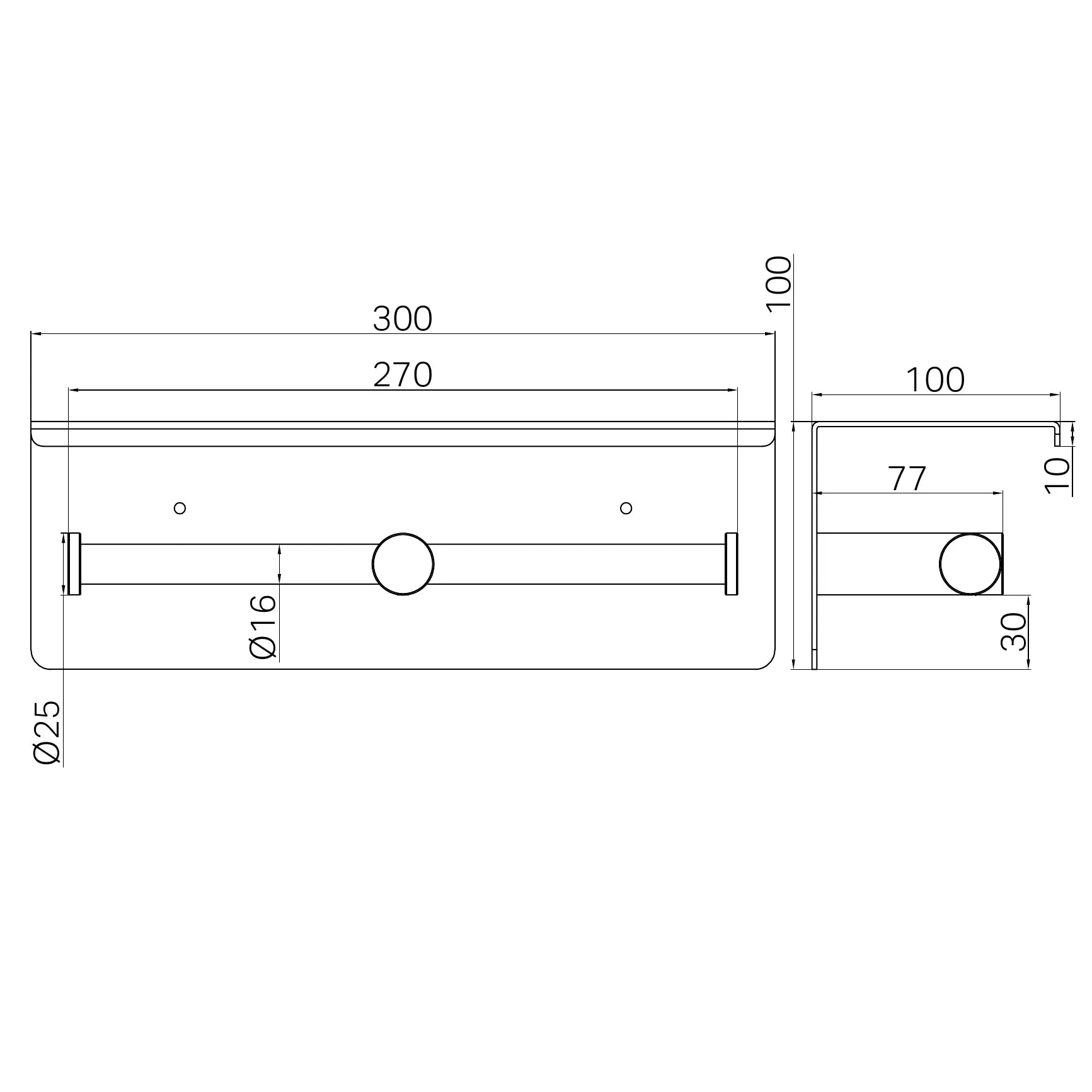 Mecca Double Toilet Roll Holder With Shelf