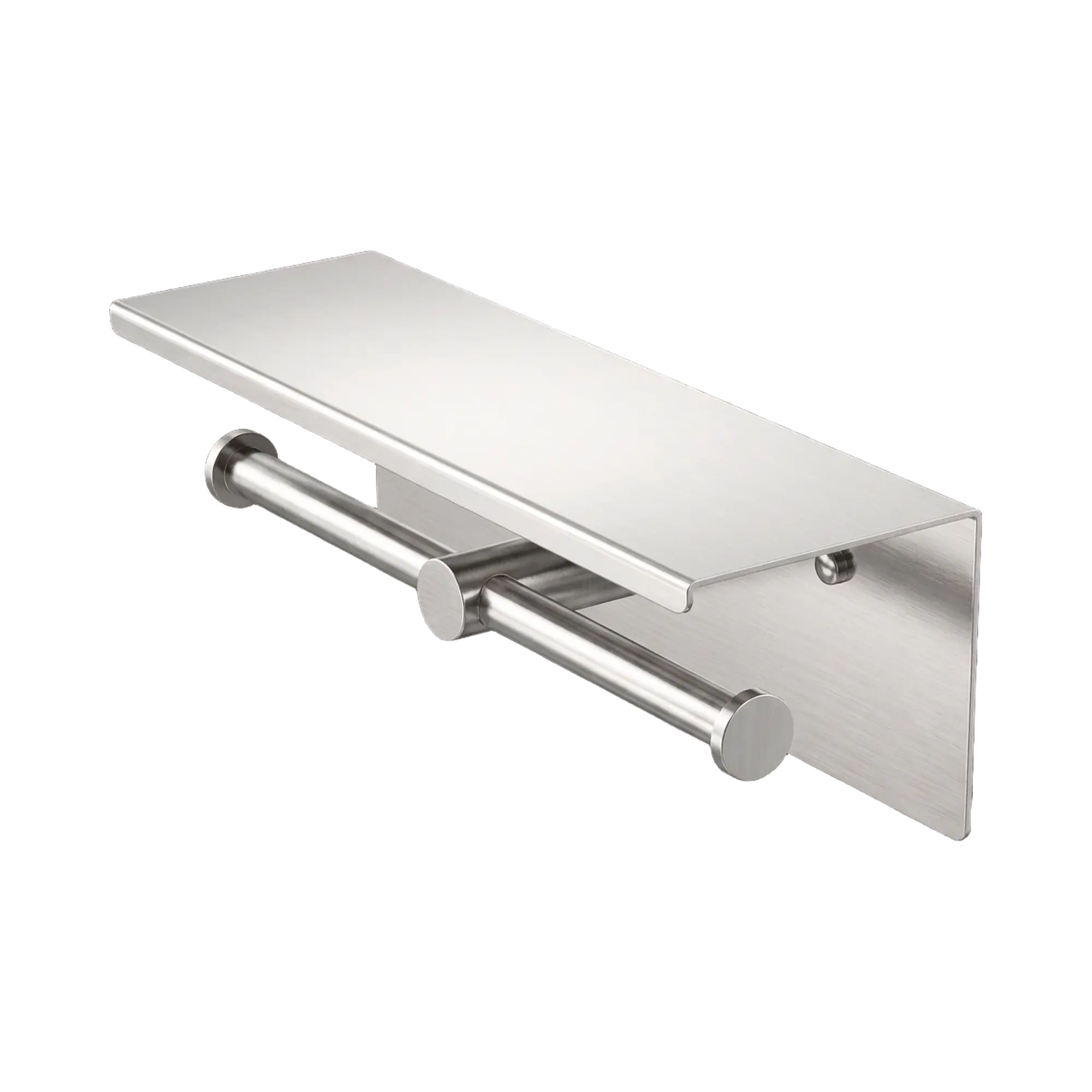 Mecca Double Toilet Roll Holder With Shelf