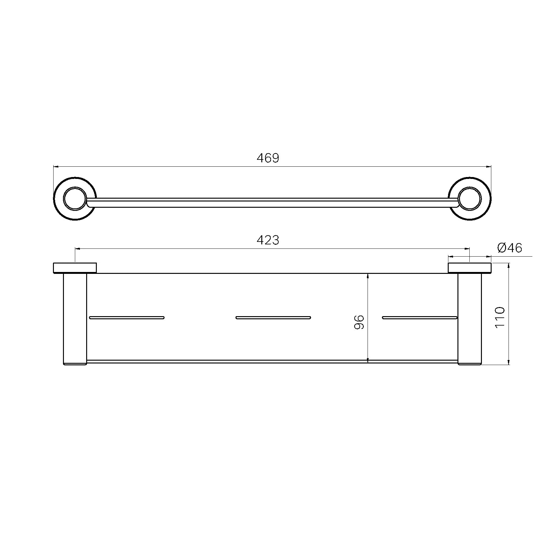 Mecca Metal Shower Shelf
