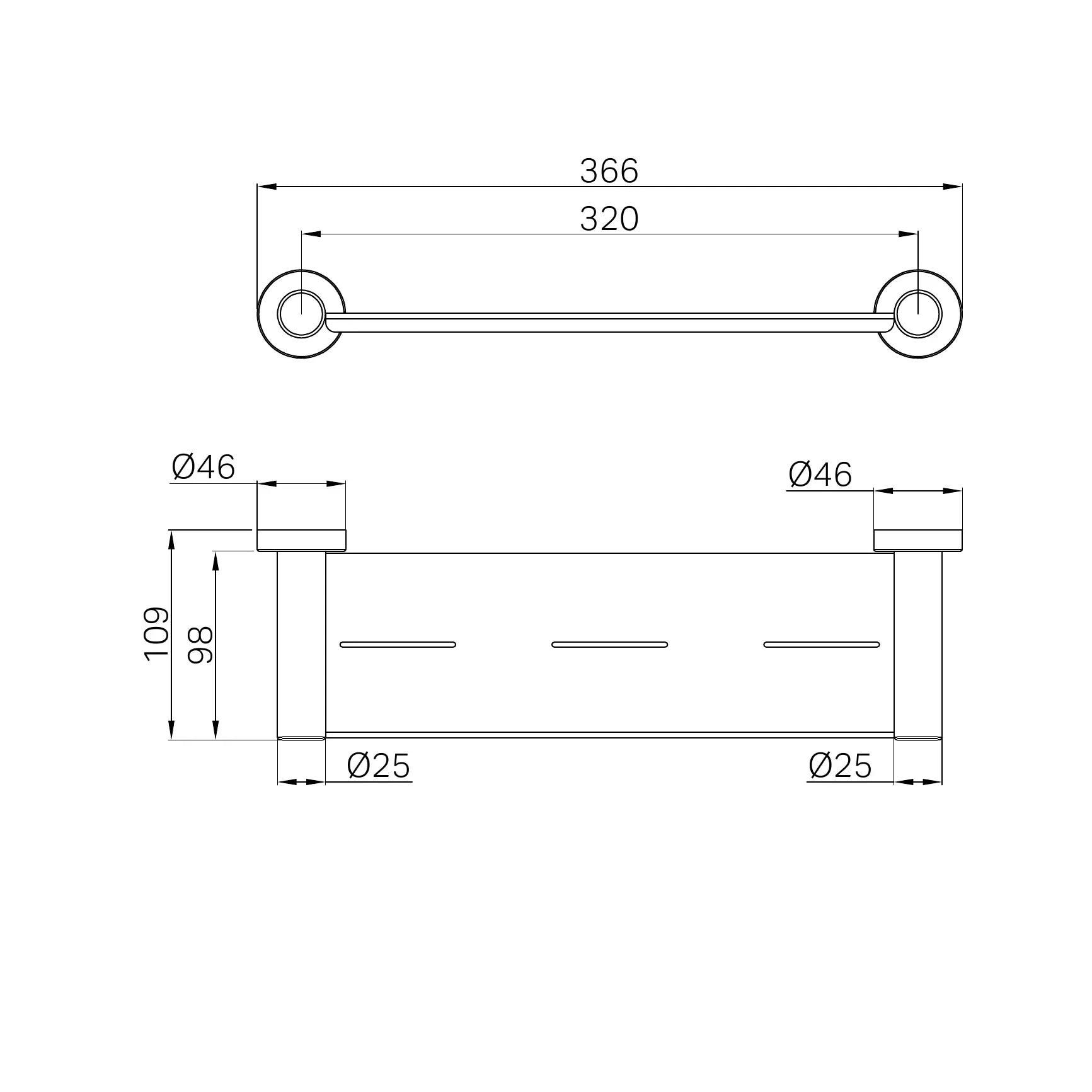 Dolce II Metal Shower Shelf