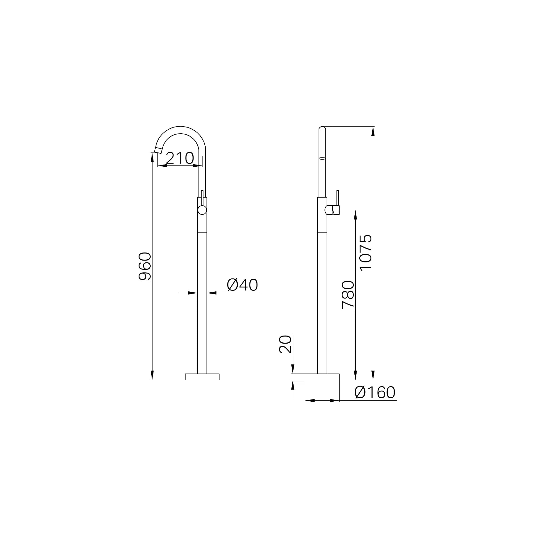 Mecca Freestanding Bath Mixer