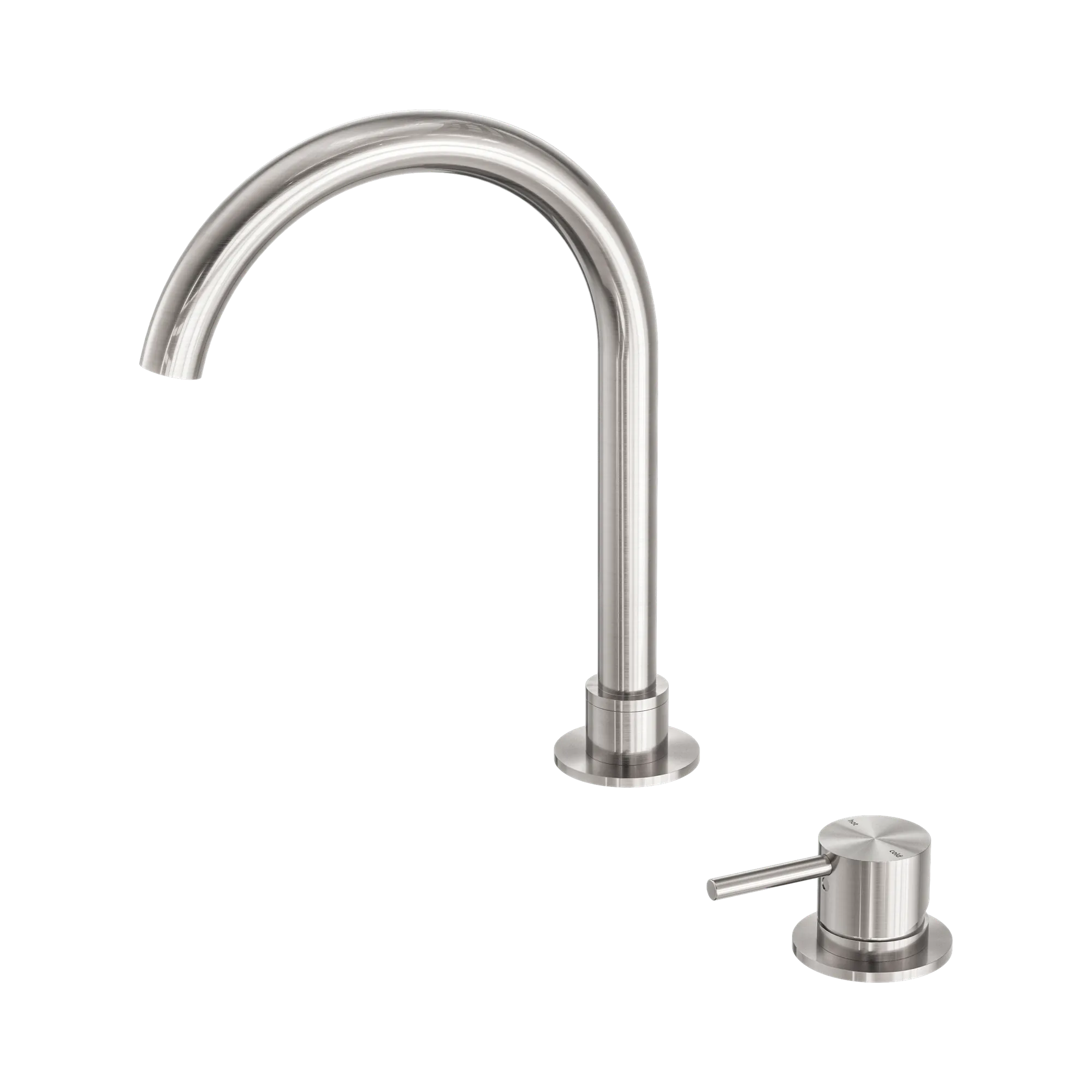 Mecca Hob Basin Mixer Round Swivel Spout