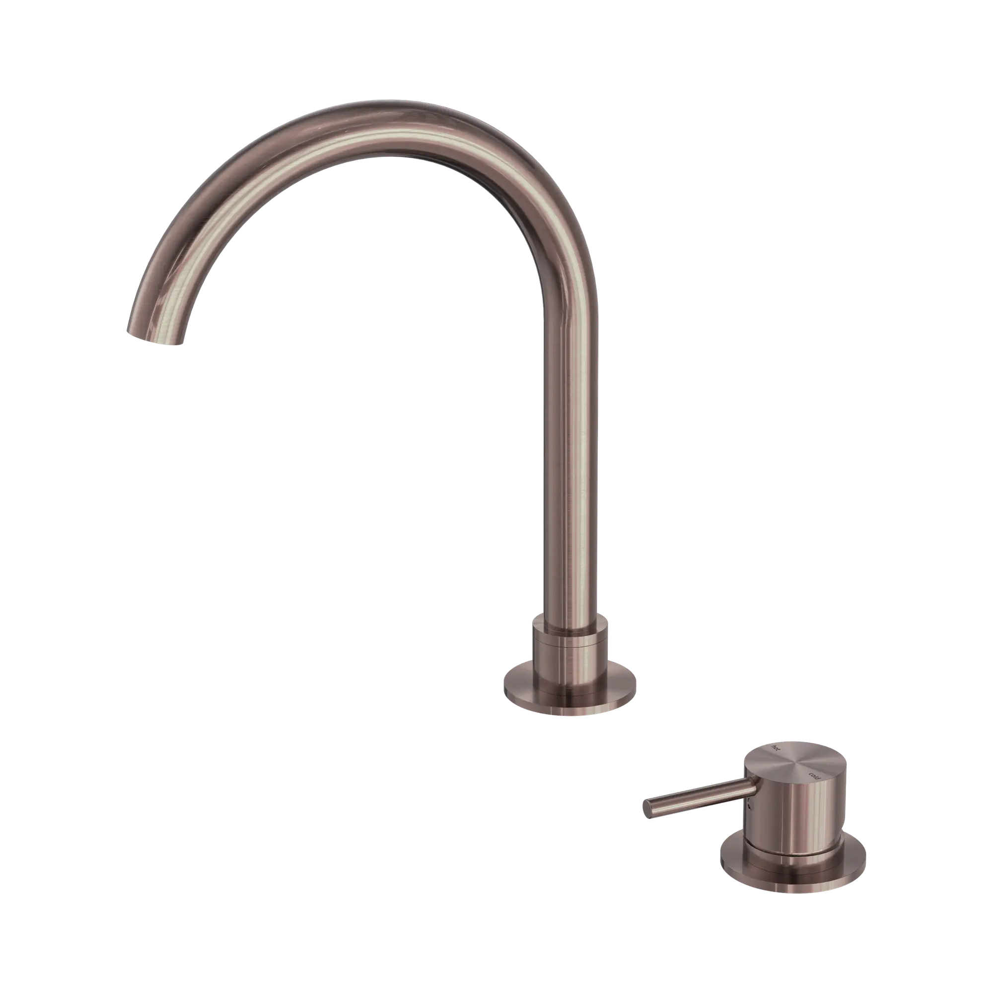 Mecca Hob Basin Mixer Round Swivel Spout