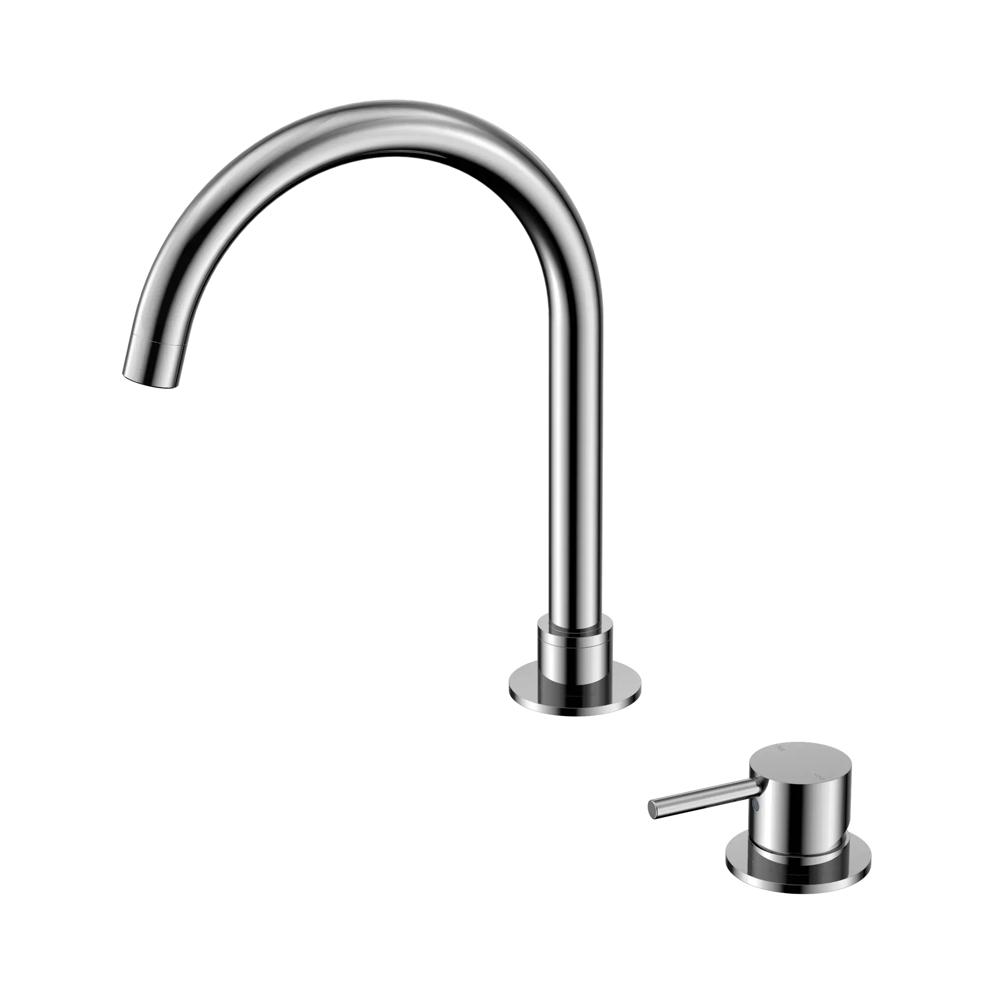 Mecca Hob Basin Mixer Round Swivel Spout