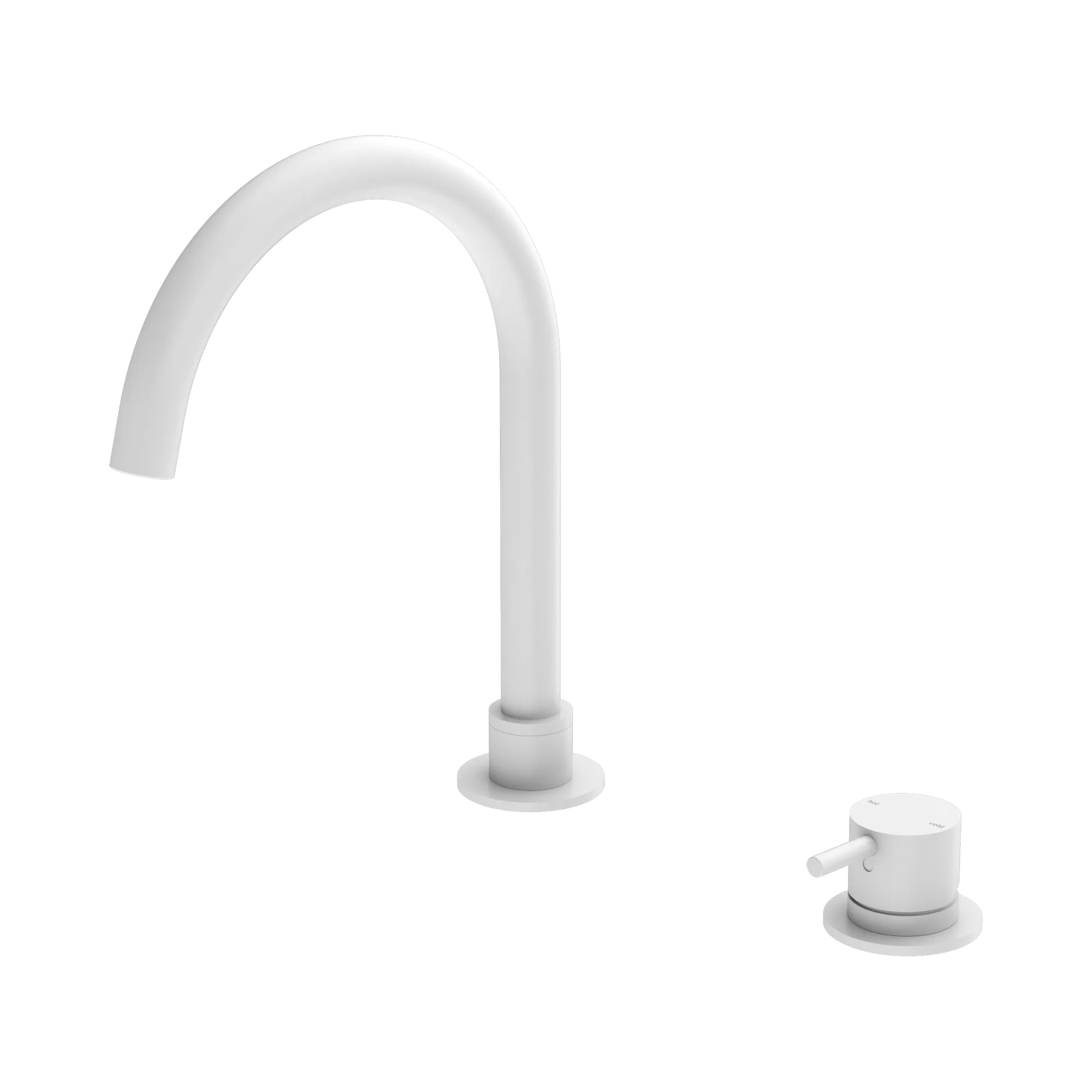 Mecca Hob Basin Mixer Round Swivel Spout