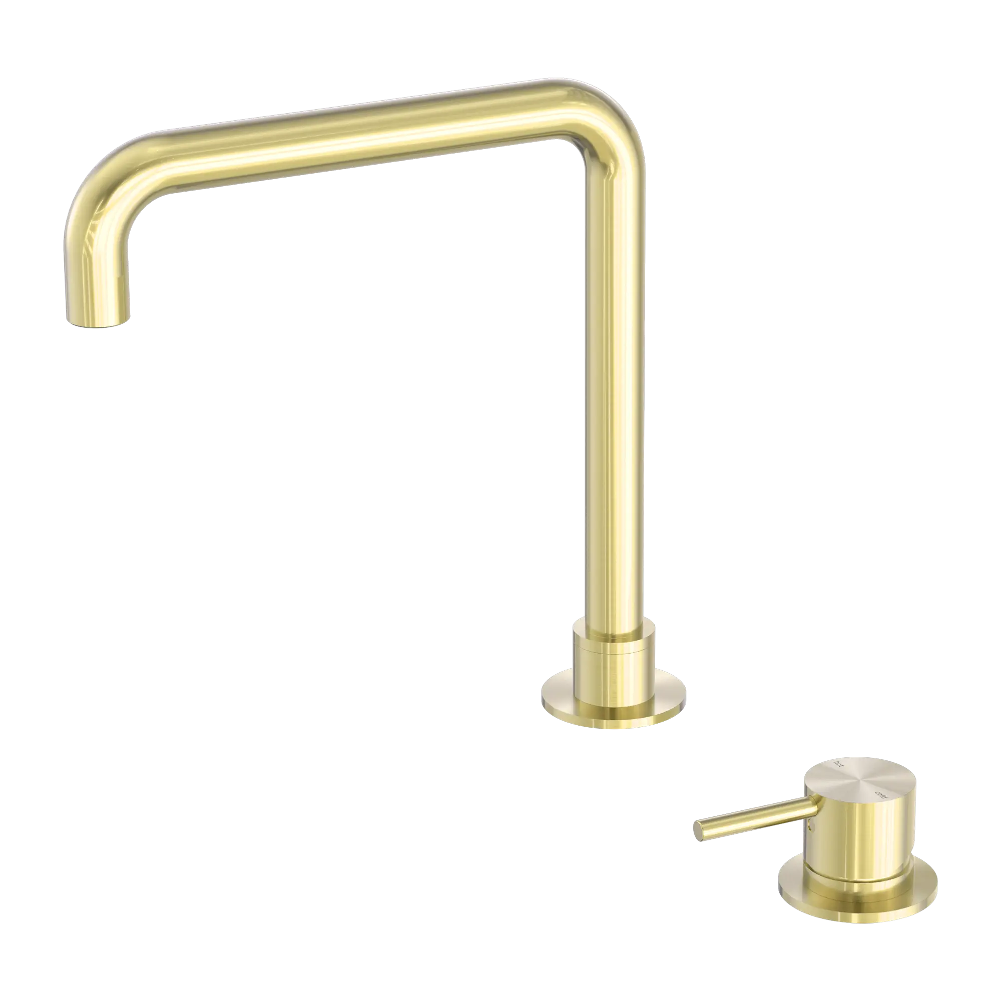 Mecca Hob Basin Mixer Square Swivel Spout