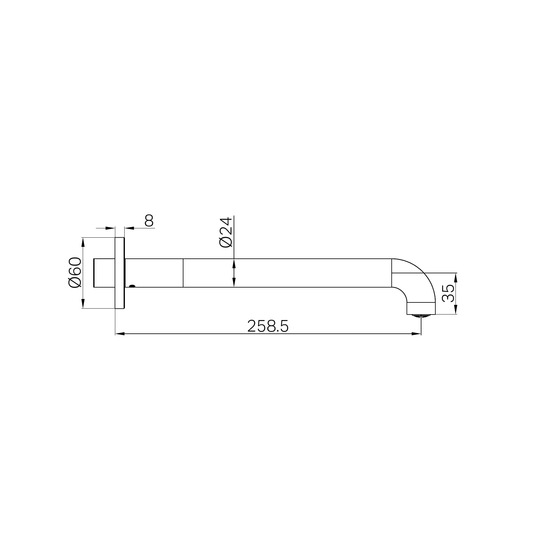 Mecca Basin/Bath Spout Only 120mm