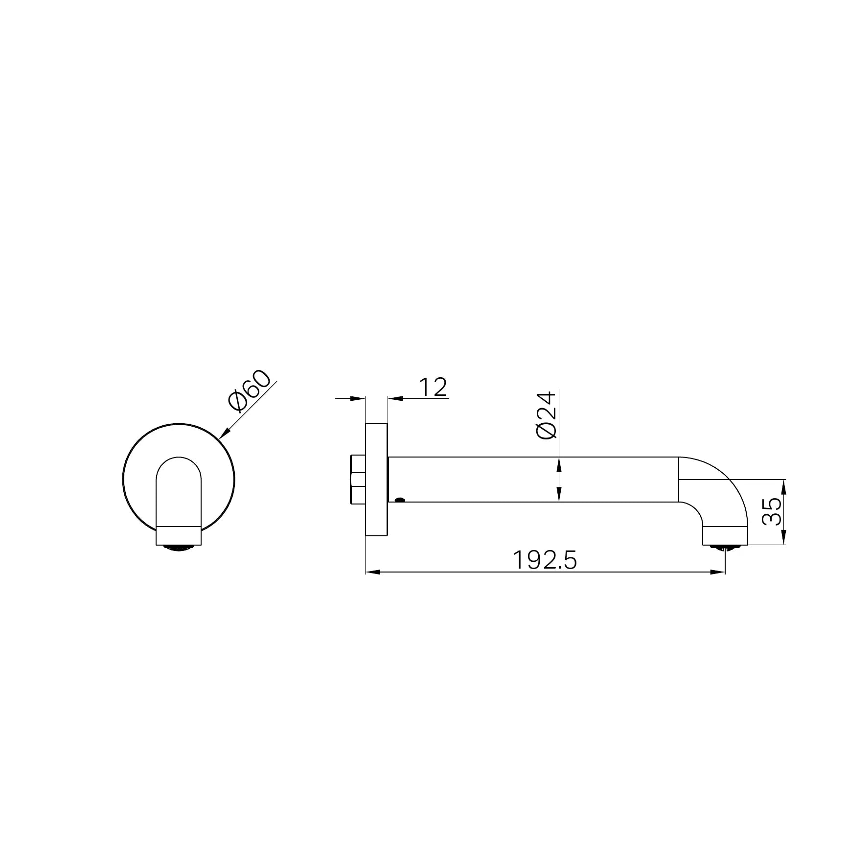 Mecca Basin/Bath Spout Only 185mm II