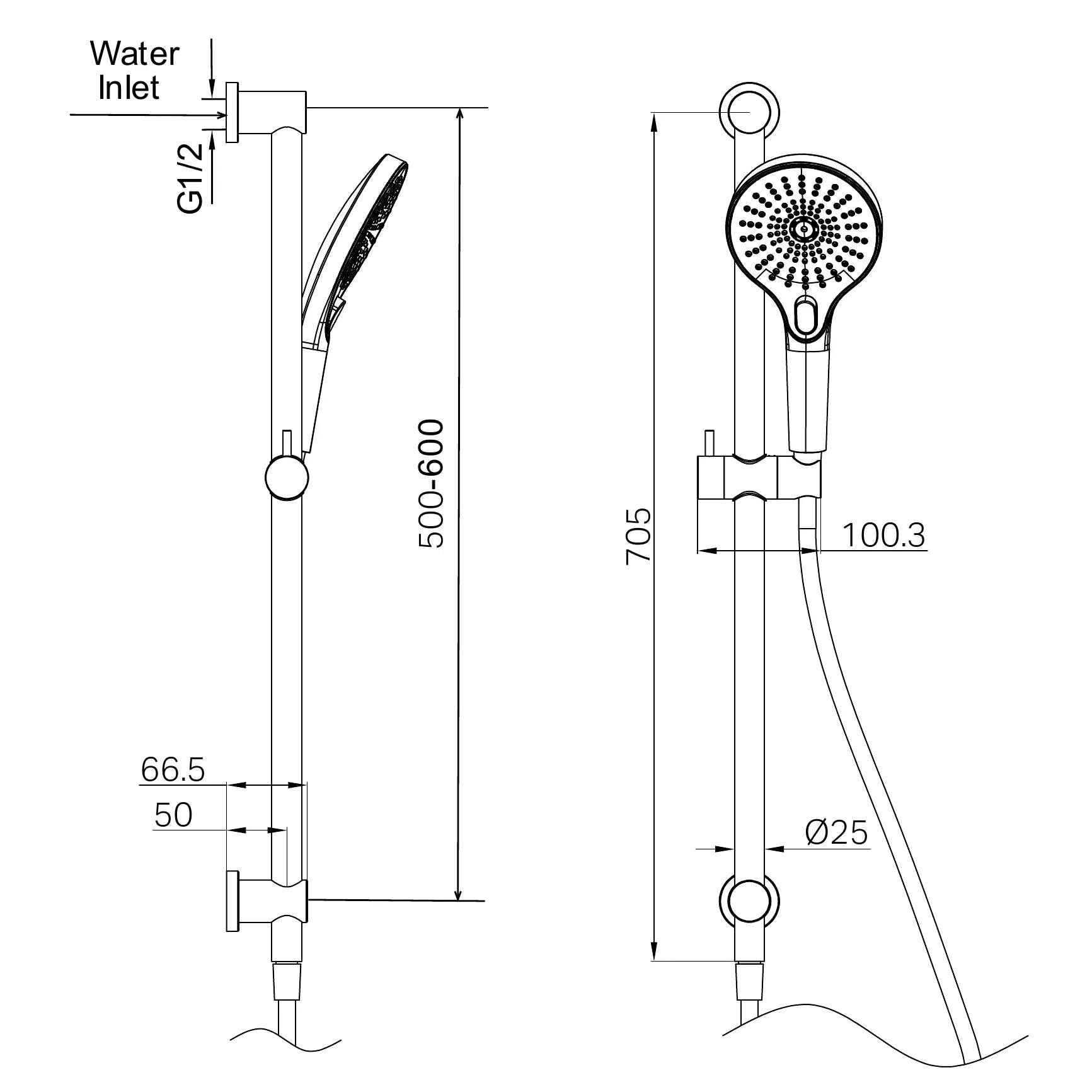 Mecca Shower Rail