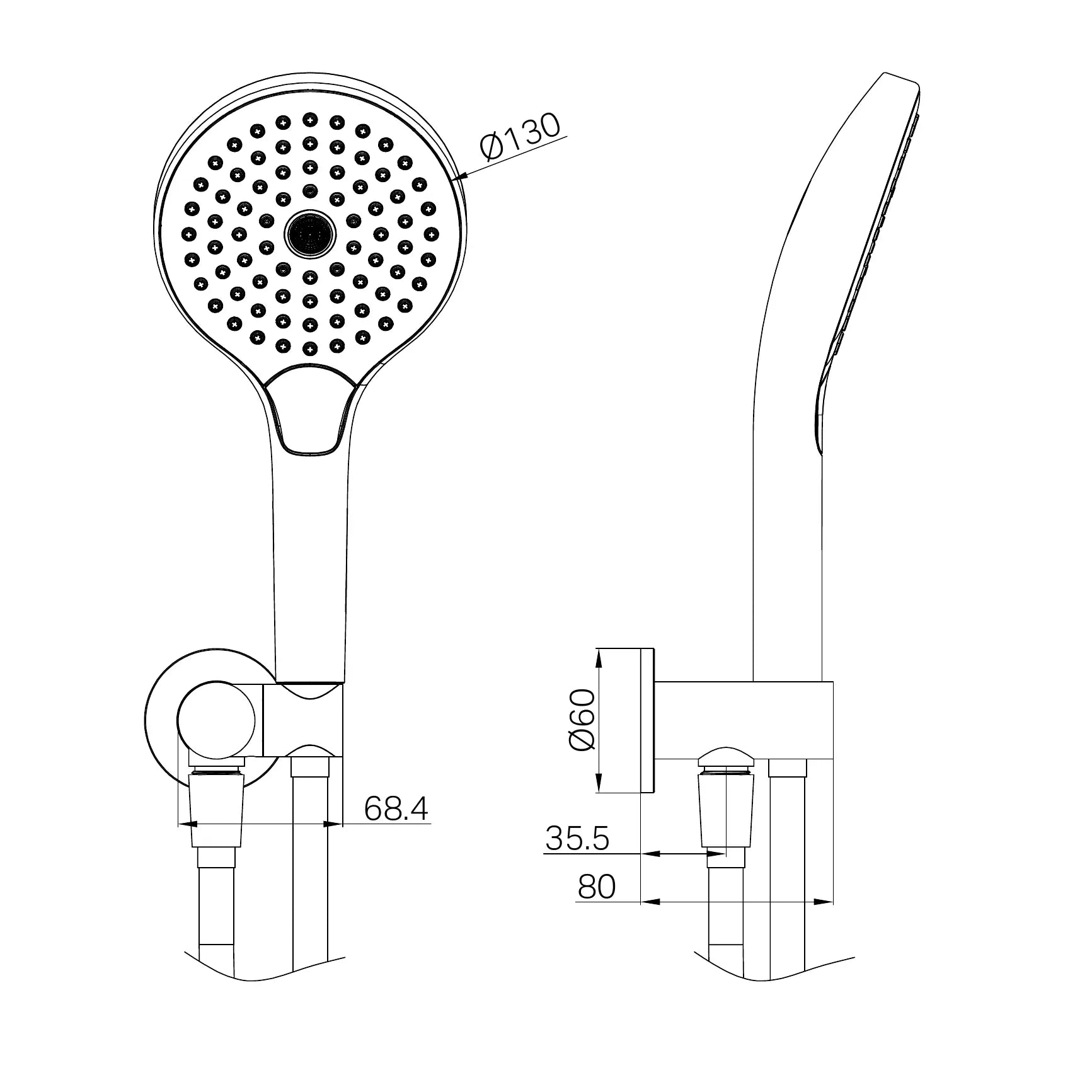 Mecca Shower On Bracket With Air Shower II