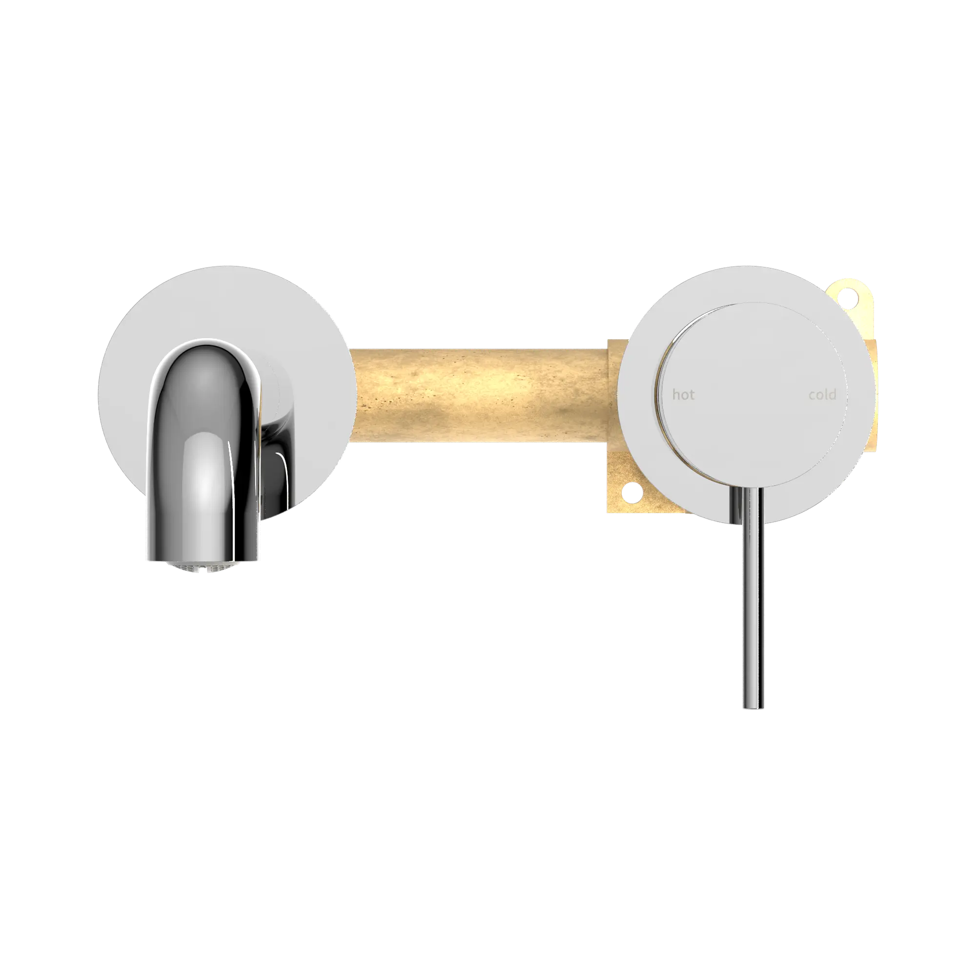 Mecca Wall Basin Mixer Separate Back Plate 185mm Spout